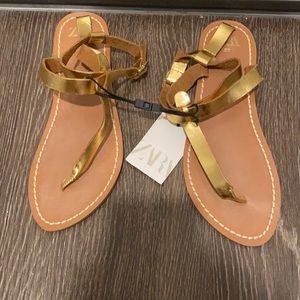 Zara gold sandals